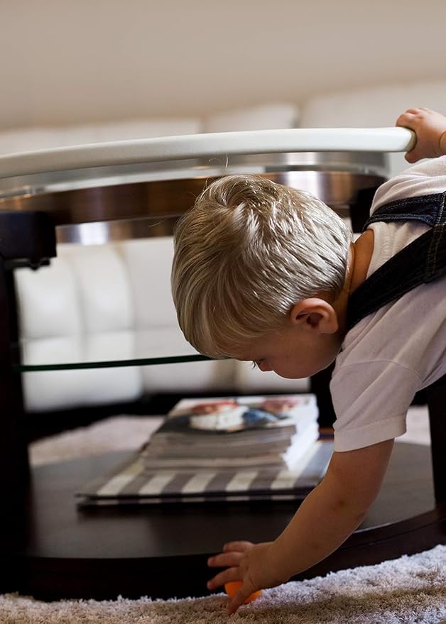 Furniture Edge 16.2ft & Corner Guards | Protective Foam Cushion | 15ft Bumper 4 Adhesive Childsafe Corners | Baby Child Proofing Foam Set and Safe for Table, Fireplace, Countertop | Brown