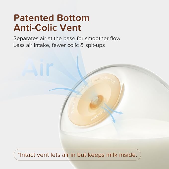 Natural Anti-Colic Baby Bottles That Mimic Breastfeeding Newborn Breast Like Nursing Bottle (1+ Months) 8Ounce,1pack