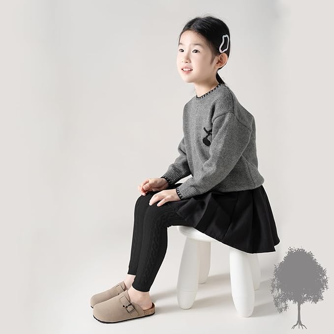 Girls Leggings for Little Girls, 2 Pack Toddler Girl Pants Leggings for Baby Tights Knitted Multi-Colors 2-9 Years