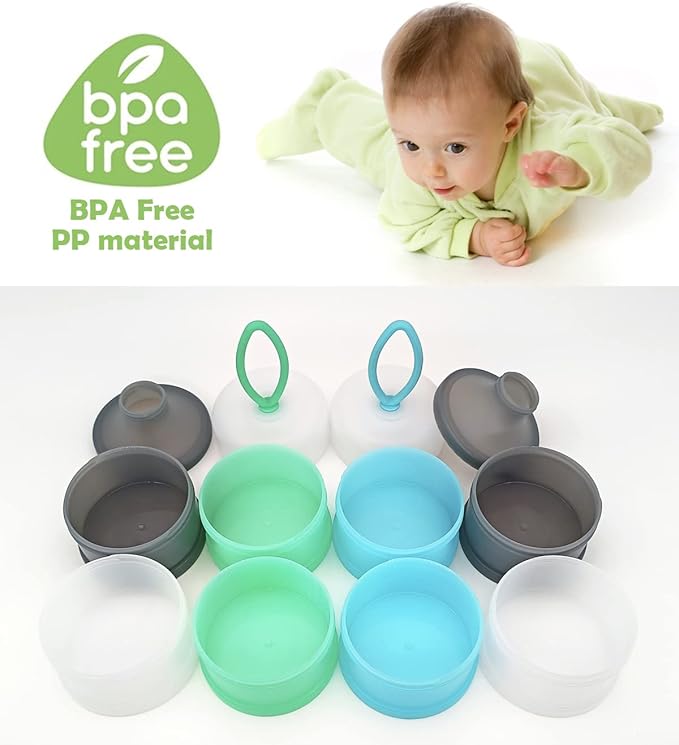 Baby Formula Dispenser, Formula Container, Portable Milk Powder Dispenser Container, Baby Feeding Travel Storage Container, Non-Spill Stackable Baby Snack Storage Container, BPA Free, 2 Packs