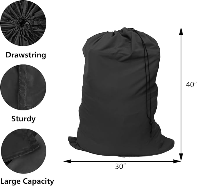 Extra Large Laundry Bag Travel Laundry Bags with Drawstring Closure, Large Dirty Clothes Bag 30"x40" Fit a Laundry Basket or Clothes Hamper for college, dorm and apartment dwellers 3 Pack Mixed Color