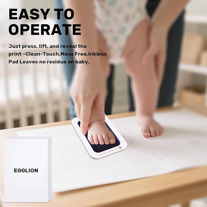 4 Pack Inkless Baby Hand and Footprint Kit – Mess Free Clean Touch Ink Pad for Baby Handprints & Footprints, Newborn Keepsake, Safe Pet Paw Print Ink Pad, No Mess Baby Footprint Kit