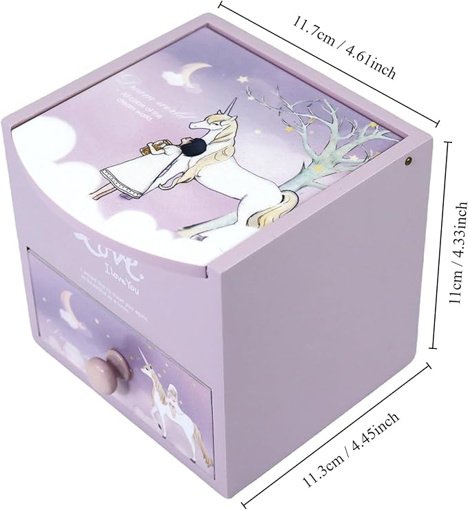 Girl Jewelry Box purple unicorn Tabletop Storage Box Little girl birthday christmas Gift kids jewelry box Organizer