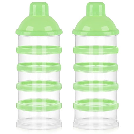 Accmor Formula Dispenser On The Go, 5 Compartments Stackable Formula Container for Travel, Baby Milk Powder Kids Snack Container, BPA Free