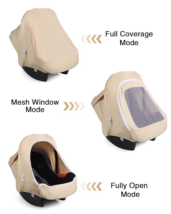 Metplus 2-in-1 Baby Car Seat Canopy, Multi Use Privacy Sun Shade, Protect Baby's Safety with Style, Infant Carrier Covers for Boys & Girls