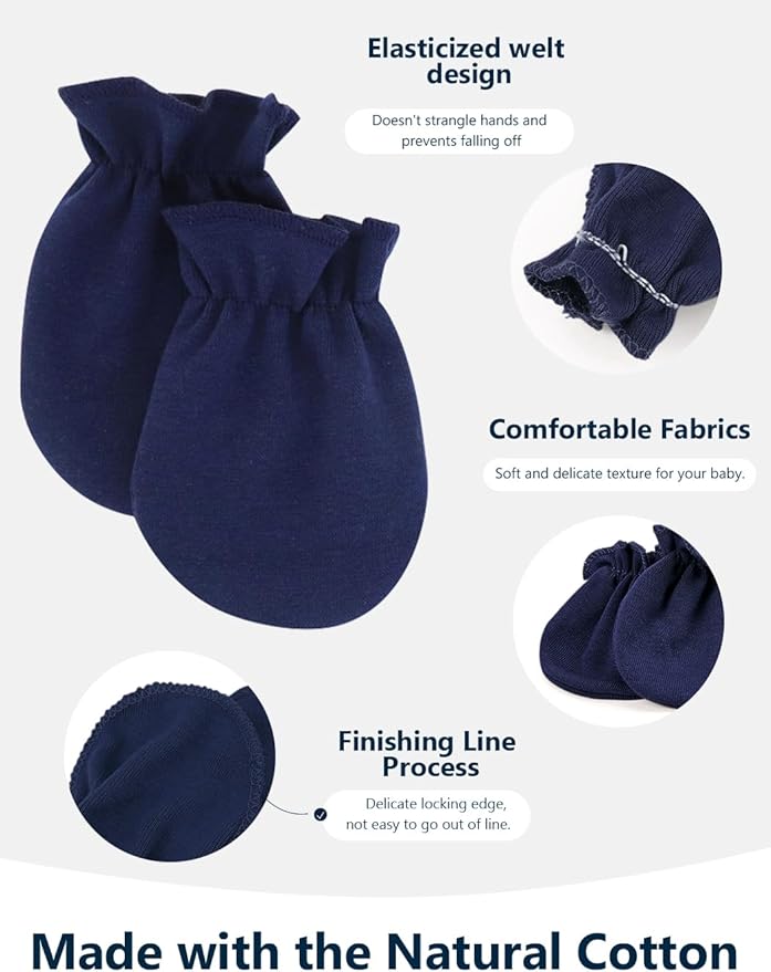 Cute Baby Mittens Newborn, No Scratch Baby Boy Mittens, Baby Girl Hat Gloves for Toddlers, Infant, Newborn