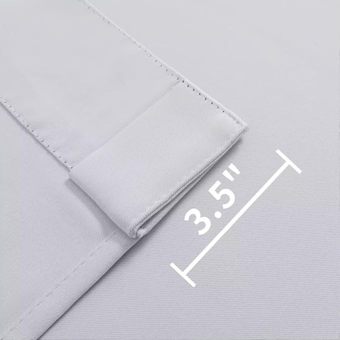 Joydeco 72 Inch 60% Blackout White Curtains 2 Panels,Elegant Soft Sheer Curtains for Bedroom,Thermal Insulated Black Out Drapes for Living Room,Rod Pocket Back Tab Drapes(W52 x L72 Inch,Greyish White)