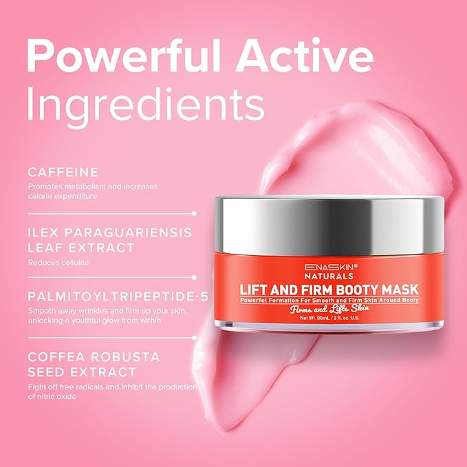 Anti Cellulite Body Firming Cream: Tightening & Lifting Booty Lotion with 3D Thermal Tech for Thighs, Belly, Bum & Women Sagging Skin, Shea Butter & Coconut Oil, 3.4 oz