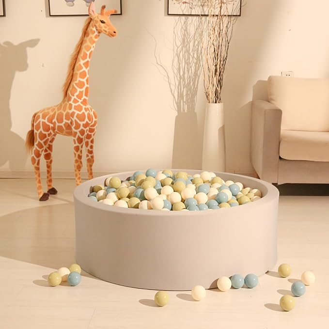 GOGOSO Balls for Ball Pit - Plastic Ball for Toddlers 1-3, Baby Kids Ball Pool Decoration,Creamy Green+Creamy Blue+ Soft White,1000pcs