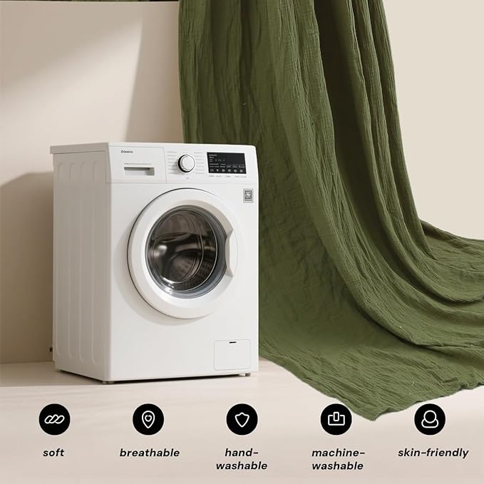 Cotton Kids Bed Canopy, Nursery Room Baby Crib Hanging Curtain Mosquito Net Hideaway Bedding Children Reading Nook Decoration, Pastel Neutral Color for Boys & Girls (Small Green)