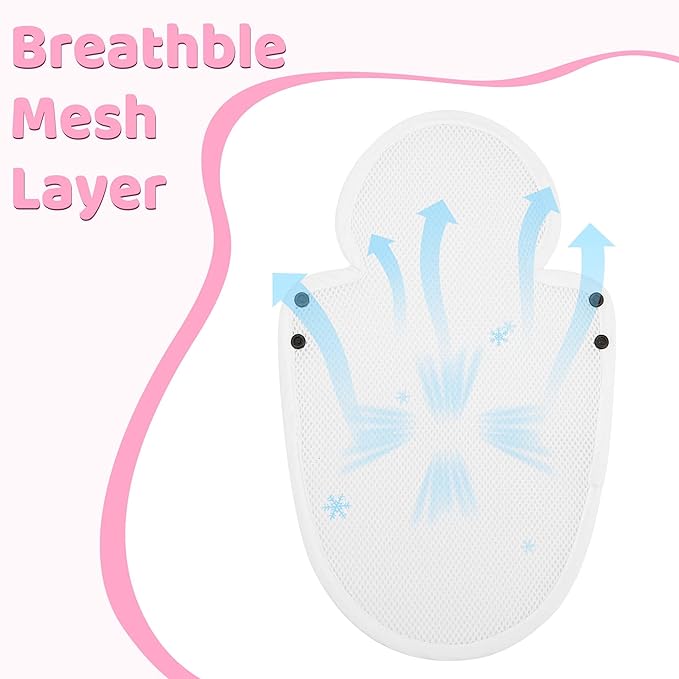 Pro Goleem Breathable 3-in-1 Baby Car Seat Head Support, Soft Infant Car Seat Insert, Carseat Cushion for Newborn, Perfect for Car Seat, Strollers, Swings, Carrier, Bouncer, Pink and White