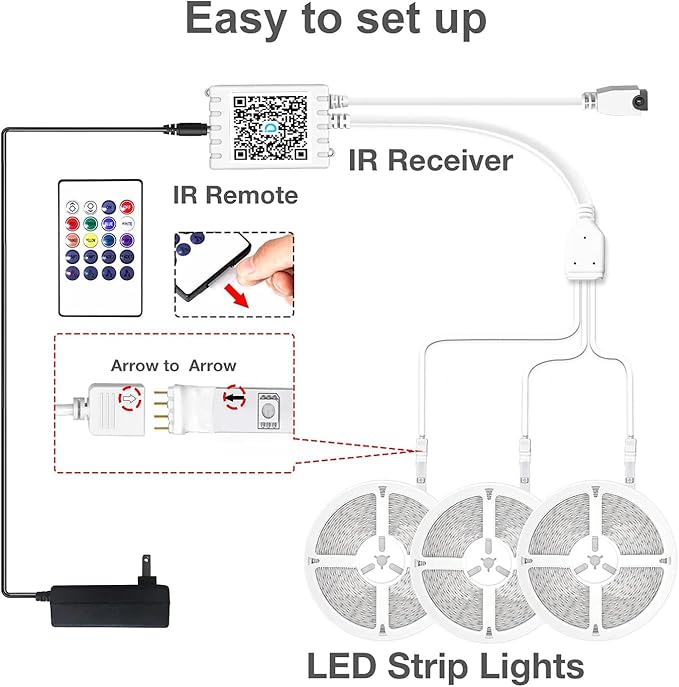 DAYBETTER Smart RGB Led Strip Lights, 300ft Led Lights for Bedroom with App Control, Multicolor Changing Led Light Strips Apply for Home Decor, Living Room, Kitchen, Home Party Decoration