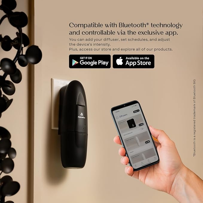 AromaPlan Authentic 2025 Upgraded Plug in Waterless Diffuser (2 Fragrances Included) -Cold Air & Nanotechnology Diffusers for Home & Office- Silent Wall Diffuser Plug in (1 Device +2 Scents)