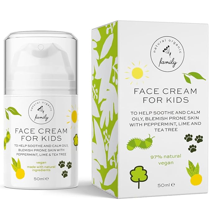 Face Moisturizer with Hyaluronic Acid Face Cream for Kids - Facial Cream & Gentle Moisturizer with Strawberry Extract & Vitamin E - Daily Facial Cream Moisturizer for Dry & Sensitive Skin 50ml
