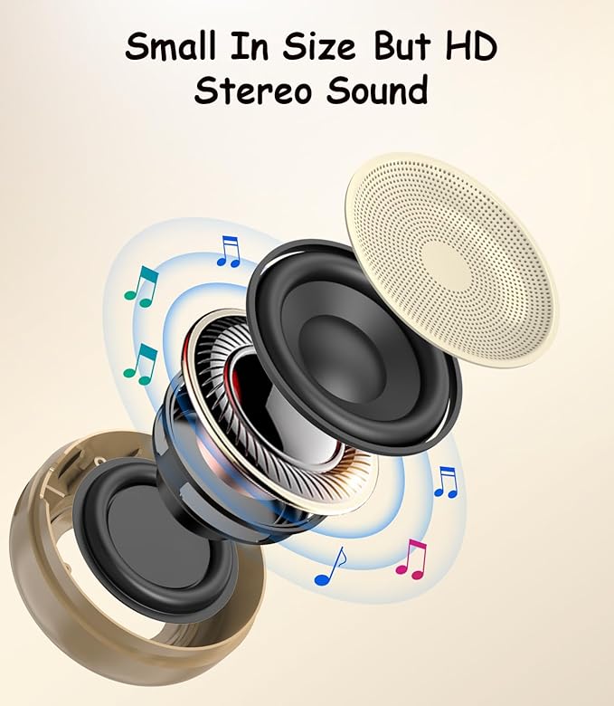 EWA Portable Mini Metal Karaoke Machine, Bluetooth Karaoke Speaker with 2 Wireless Microphones, Ideal Gifts for Girls Boys Family Home Party Birthday Christmas Toys Gifts-(Beige)