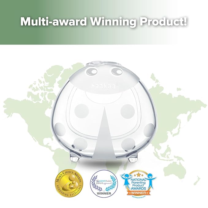 haakaa Ladybug Milk Collector Breast Milk Saver Breast Shell for Breastfeeding, Collect Breastmilk Leaks, Skin-Friendly and Easy to Wear (1.4oz/40ml,1PC)