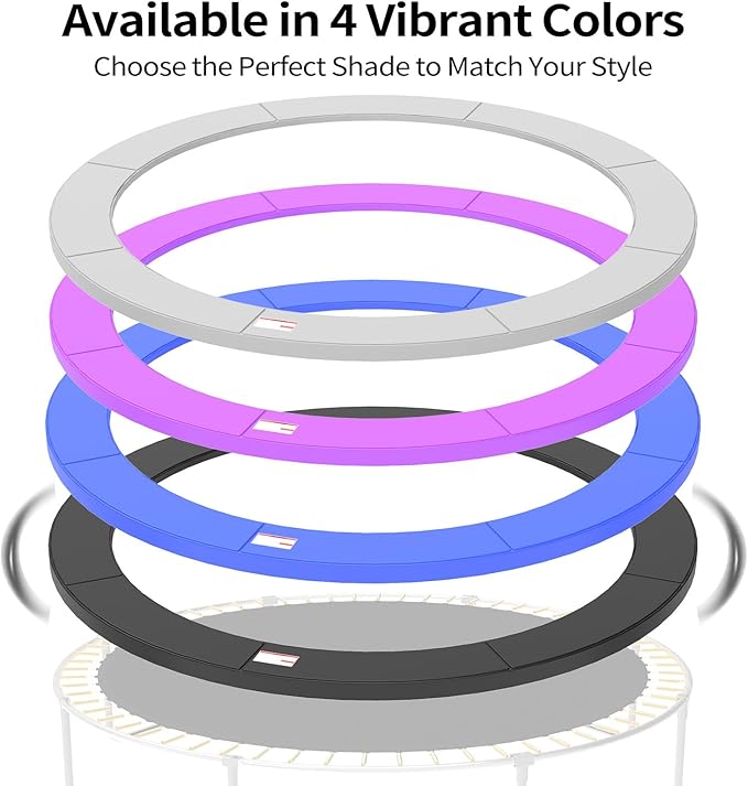 16FT/15FT/14FT/12FT/10FT Trampoline Safety Pad Replacement, Round Trampoline Spring Protection Cover, Fits 16FT/15FT/14FT/12FT/10FT Frames, Water-Resistant Trampoline Accessories