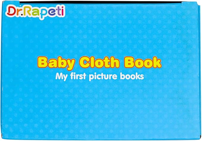 Dr.Rapeti Soft Cloth Books Baby Books Bath Books 6-Pack for Baby Infant Toddler Kids Crinkle Squeaky Washable Chewable Non-Toxic Early Educational Giftable