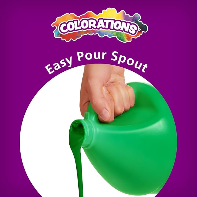 Colorations Paraben-Free Washable Tempera Paint for Kids - 1 Gallon Value Size, Vibrant Green. Non-Toxic and Made in the USA, Classroom Must Haves, Bulk Arts and Crafts Supplies