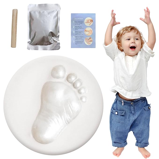 Footprint Kit – Baby Handprint & Dog Paw Print Mold Kit with Food Grade Clay, Safe and Easy Memory Keepsake for Kids and Pets, Food Grade Clay for Baby Footprint,