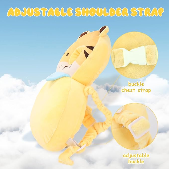 Baby Head Protection Backpack - Soft & Comfortable, Cute Cartoon Design, Cute-Tiger