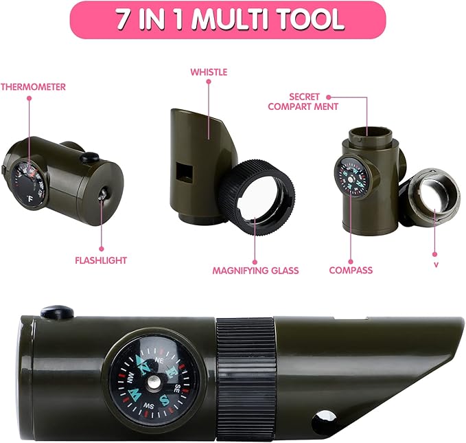 INNOCHEER Explorer Kit & Bug Catcher Kit for Kids Outdoor Exploration for Boys Girls 3-12 Years Old (Purple)