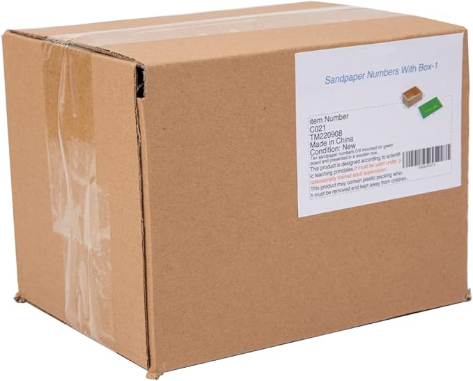 Adena Montessori Wooden Math Counting,Sandpaper Numbers with Box for Toddlers Kids,Early Development Math Material for Preschool Learning Education Toys,Sensory 0-9 Cards Montessori Flash Cards