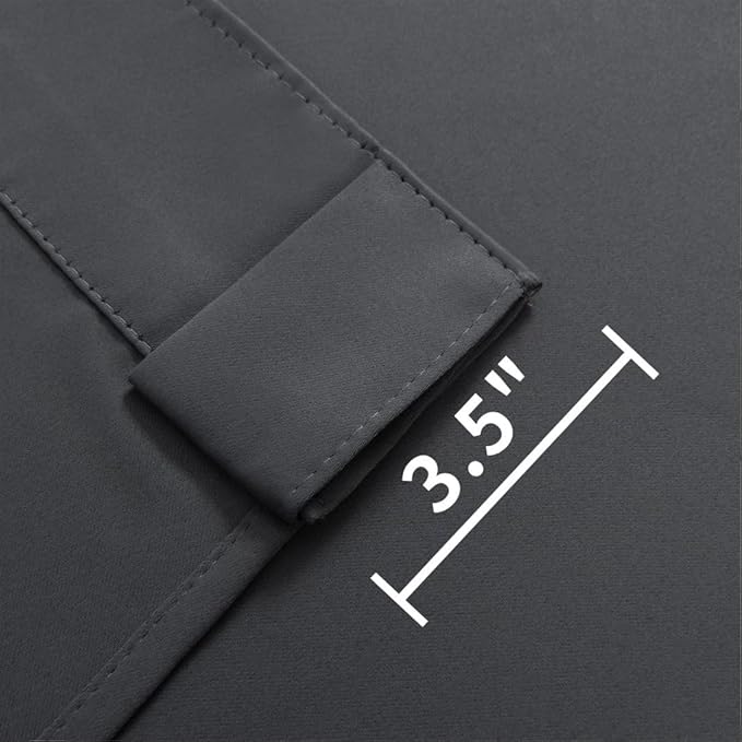 Joydeco Custom Blackout Curtains for Bedroom, 1 Panel Room Darkening Curtains & Drapes for Living Room Window Rod Pocket Back Tab (Custom Size,Dark Grey)