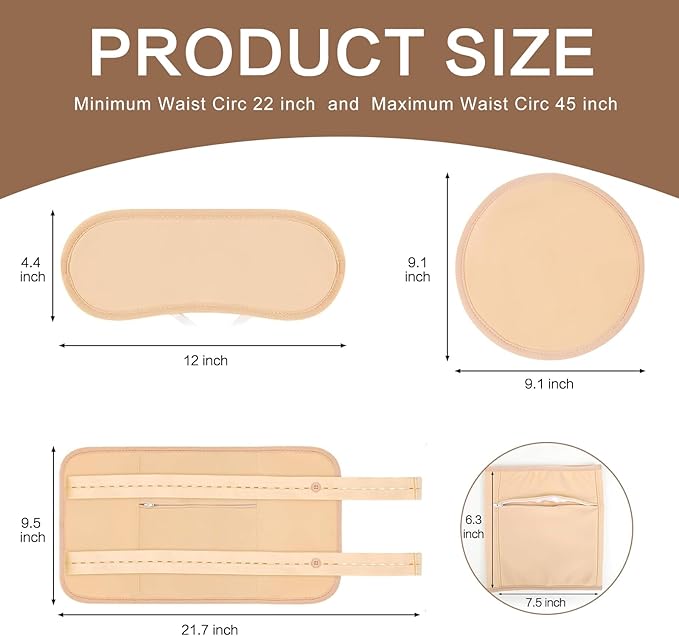 4 Pcs Castor Oil Pack Wrap Organic Cotton for Liver Detox, Stomach, Belly, Neck, Breast & Entire Body, Reusable Pads Kit for Hot/Cold Compress with Adjustable Elastic Strap, Waterproof & Anti Oil Leak