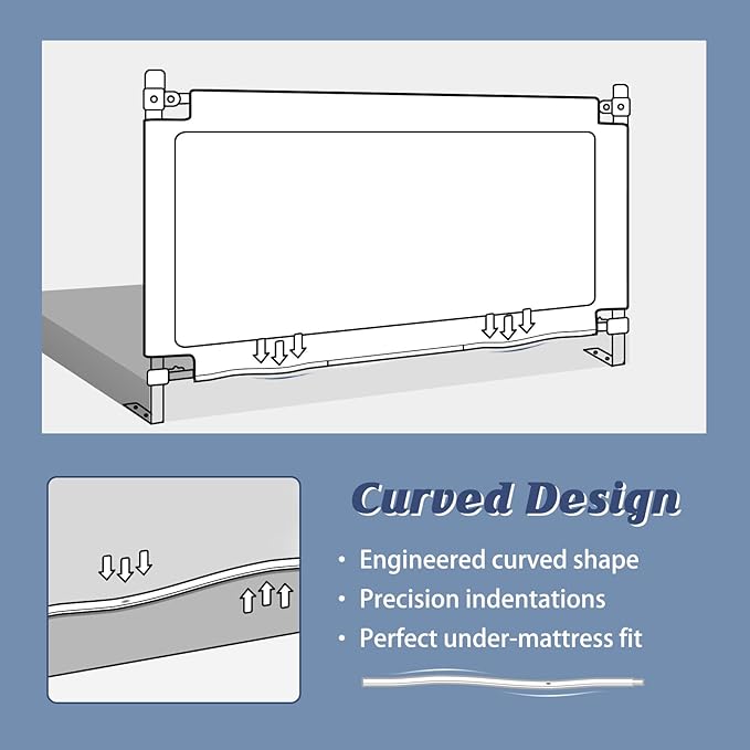 3-Piece Bed Rail for Toddlers with Headboard Rod, Adjustable Baby Bed Rail Guard (78.7 * 78.7 * 59 Inch-Queen Size)