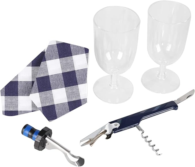 ALLCAMP Wine Bag - Insulated Cooler Bag with Wine Glasses, Bottle Opener & Wine Accessories for Wine Lovers - Portable Wine Gift Bag for Travel, Picnics, and Gift Ideas(Gray)