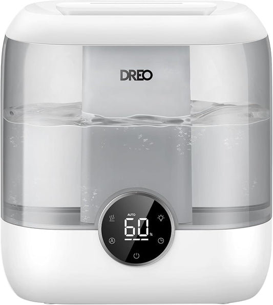 Dreo 6L Humidifiers for Bedroom, Quiet Supersized Cool Mist Ultrasonic Humidifier with Diffuser, 60 Hour Runtime for Home, Nursery, Plant, Gray