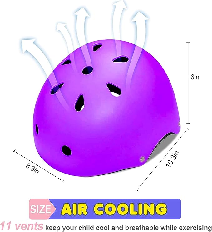 Adjustable Kids Helmet with Knee Pad, Elbow Pads & Wrist Guards - Toddler Bike Helmets for Ages 3-5, 5-8, 8-14 Years - Perfect for Skating, Biking, Cycling, and Skateboard - for Boys and Girls