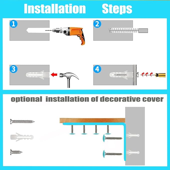 Anti Tip Furniture Anchors for Baby Pet Proofing,Furniture Wall Anchor Furniture Dresser Bookshelf Falling Prevention Device for Children (Blue)