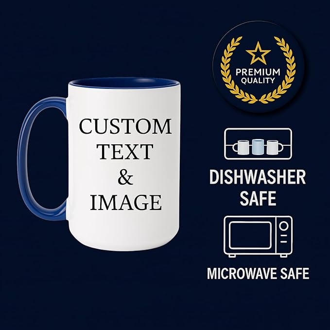 Customized Photo Mug with Personalized Text Upload Your Image with Different Designs