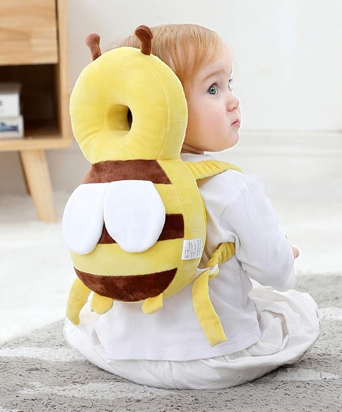 Feidoog Baby Head Protector Cushion Backpack with 3 Knee Pads for Walking & Crawling,Bee