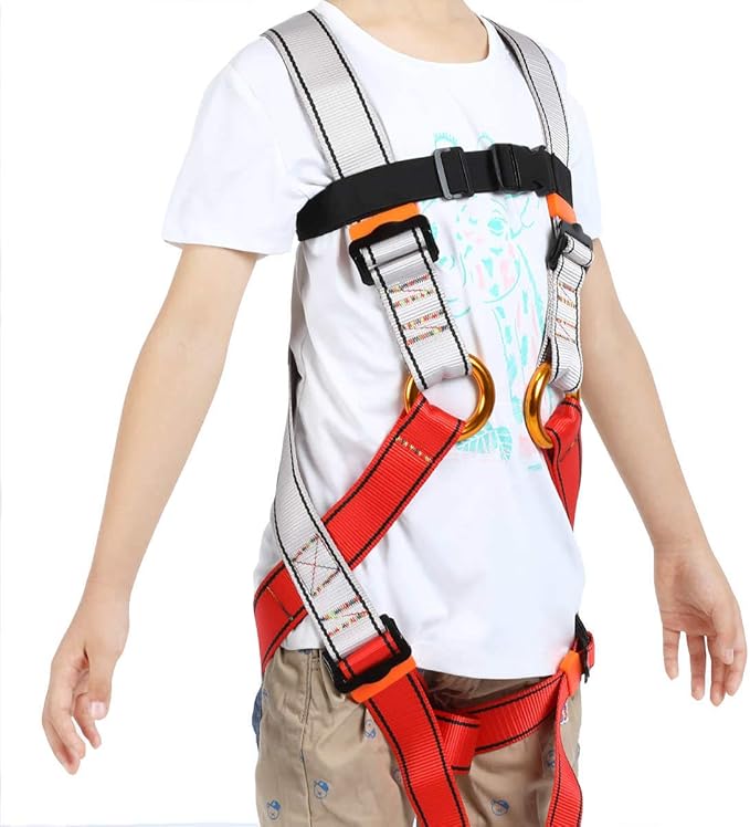 Kids Climbing Belt, Youth Full Body Safety Belt for Outdoor Expanding Training Caving, Zipline Belt Rappelling Equip