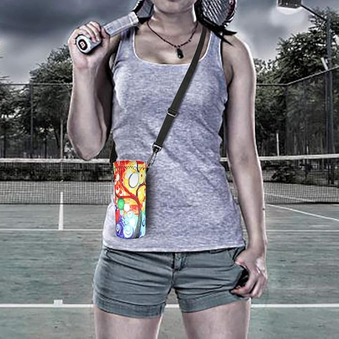 AUPET Water Bottle Sling Bag Carrier Crossbody Sleeve,Insulated Neoprene Bottle Case Holder Pouch Cover 500ML/17oz with Shoulder Strap for Walking Women Men