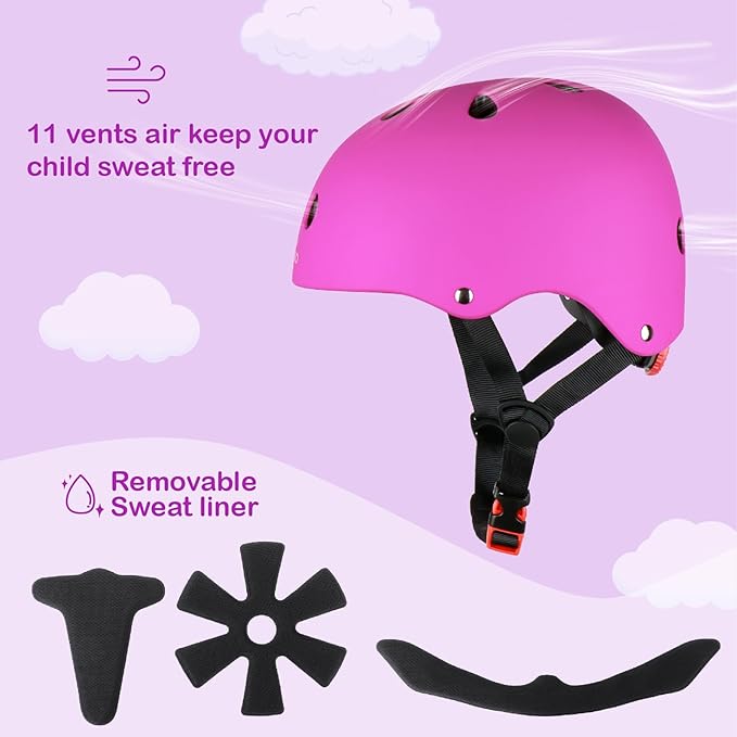 KAMUGO Kids Bike Helmet,Toddler Helmet Adjustable Kids Bicycle Helmet Girls Or Boys Ages 2-8/8-14 Years Old Multi-Sports for Cycling Skateboard Scooter