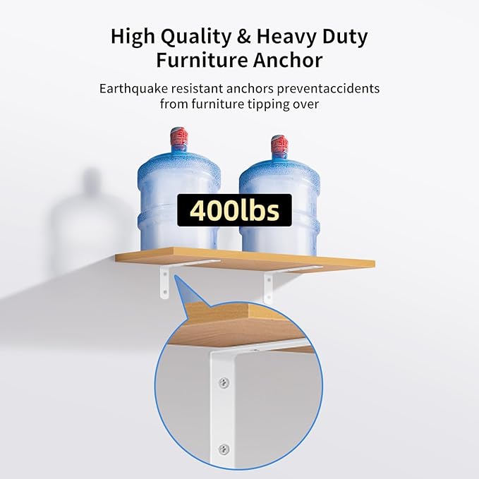 furniture anchors wall safety straps: Anti-Tip Anchor Kit Secure dresser Falling Earthquake Strap for Baby 2 Pack
