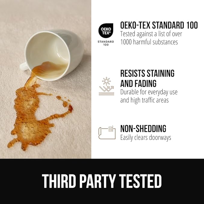 GORILLA GRIP Ultra Soft Washable Area Rug, 5x7, Stain and Slip Resistant Plush Thick Carpet for Bedroom Living Room, No Shed Floor Rugs, Pet Friendly, Dorm Essentials, Kids Nursery Home Decor, Black