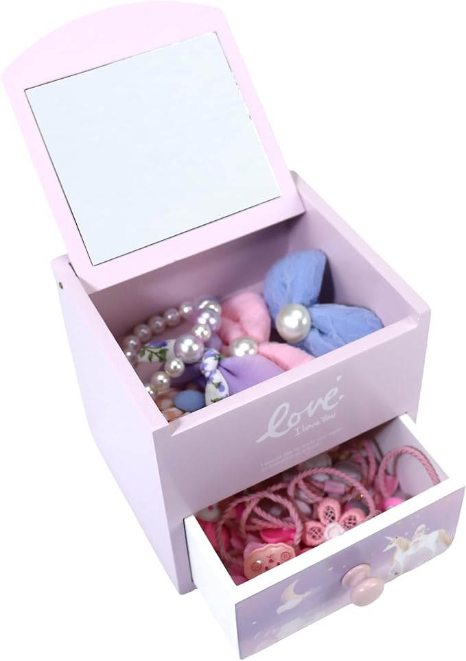 Girl Jewelry Box purple unicorn Tabletop Storage Box Little girl birthday christmas Gift kids jewelry box Organizer