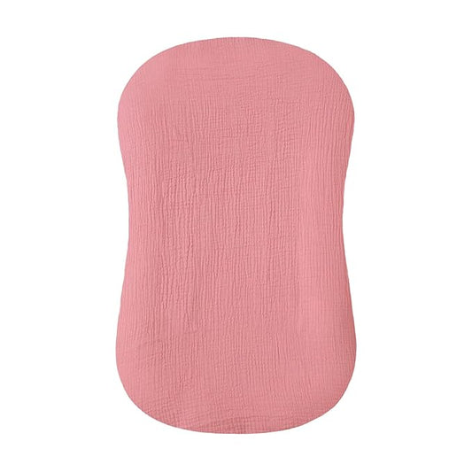 Hooyax Muslin Baby Lounger Cover Soft Organic Cotton Slipcover Fits Newborn Lounger for Baby Boys and Girls (Flesh Pink)