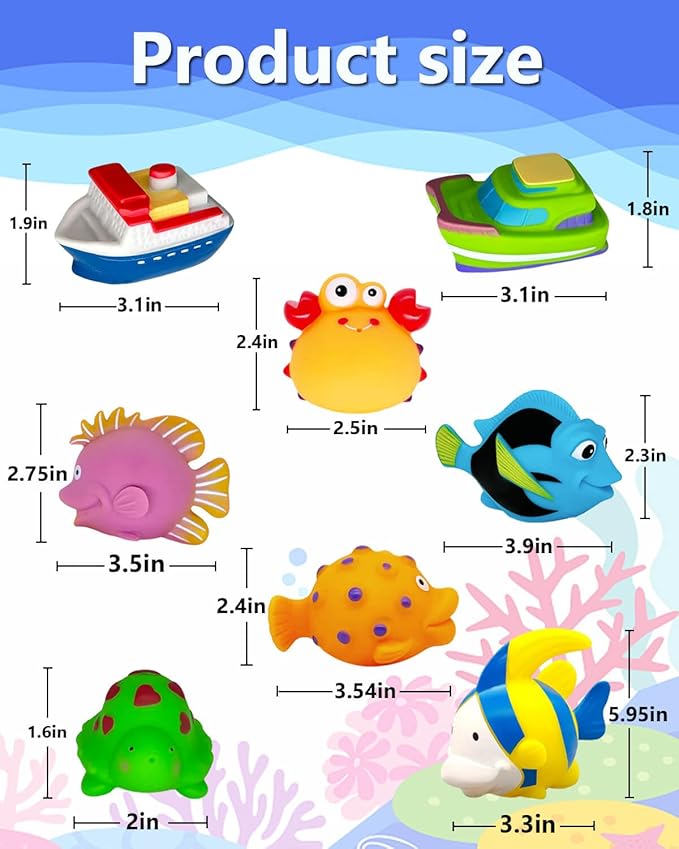 Bath Toys for Kids Ages 1-3 - Mold Free Bath Toy for Babies 6-12 Months - Toddler Pool Bathtub Water Table Toys - Valentines Day Gifts for 1 2 3 Year Old Boys Girls Easter Basket Stuffers Toy Boats