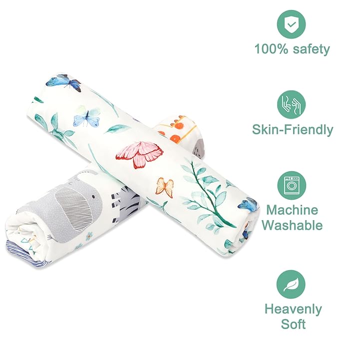 Hooyax Baby Lounger Cover for Boys and Girls, Newborn Lounger Slipcover Removable Infant Floor Seat Baby Nest Cover, Baby Padded Lounger Cover, Butterfly