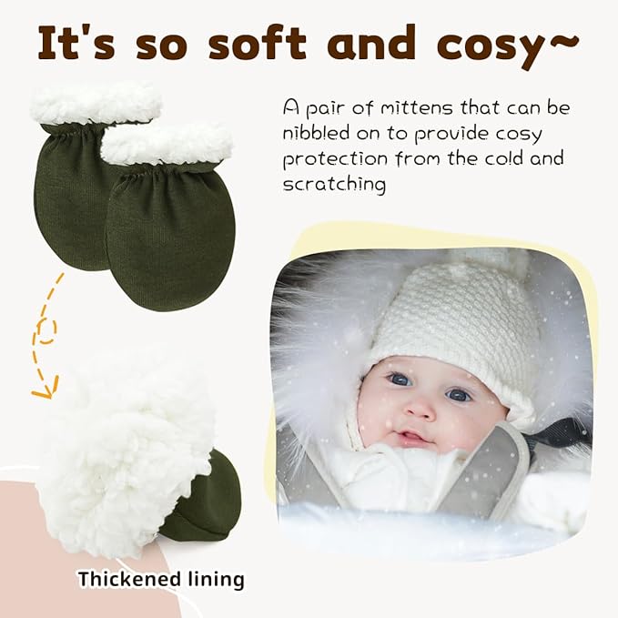 Cute Baby Mittens Newborn, No Scratch Baby Boy Mittens, Baby Girl Hat Gloves for Toddlers, Infant, Newborn