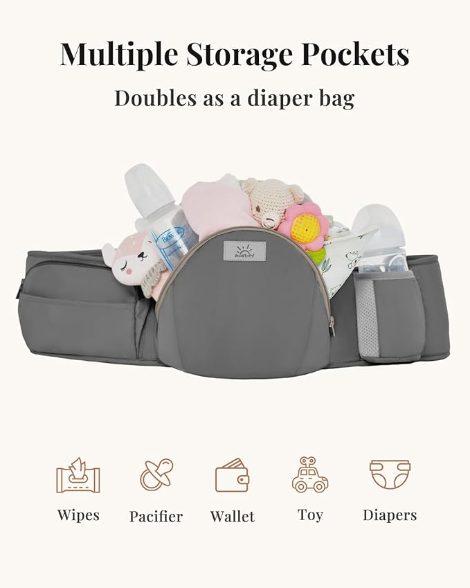 Baby Carrier Pro, MOMTORY Safety-Certified 6-in-1 Ultra Storage Baby Carrier Newborn to Toddler, Detachable Baby Holder Carrier with Hip Seat, Ergonomic Cozy Baby Front and Back Carrier for 7-50lbs