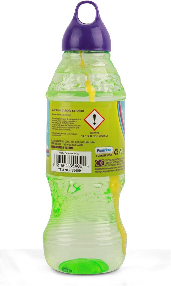 Gazillion Bubbles, Original Bubble Solution 1L - Create Bubbles with Premium Formula & 7-in-1 Bubble Wand - Non-Toxic & Safe