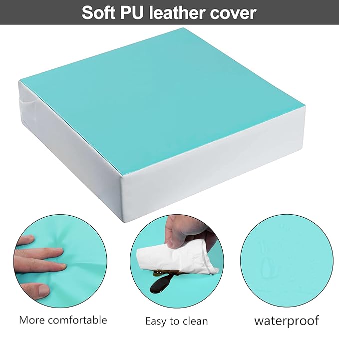 Kalawen Toddler Booster Seat for Dining Table, Upgraded 2Pcs PU Washable Straps Safety Buckle Kids Booster Seat for Table, Portable Travel Increasing Cushion for Chair