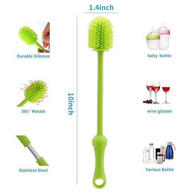 Food Feeder Baby Fruit Feeder Pacifier (3 Pcs) with 6 Different Sized Silicone Pacifiers 2 PCS Silicone Babies Food Dispensing Spoon 90ML with 2 Baby Spoons Bottle Brush Pacifier Clip